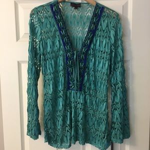 Hale Bob Beaded Tunic Top
